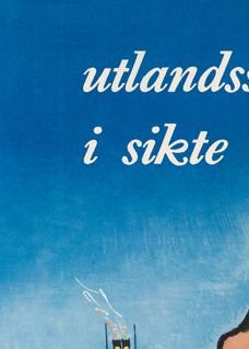 Par med kikare, Trelleborg-Travemünde, SJ.  Erik Heffer, 1955 Affisch, retro-poster, reseaffisch Vintage, turist poster turistaffisch, Sverigeaffisch, sverigeposter