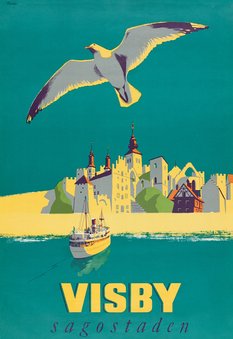 poster affisch Visby sagostaden av Erik ölmebo 