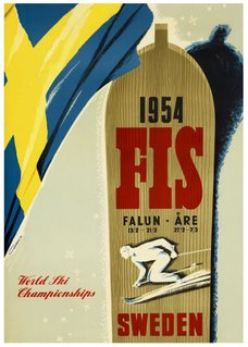 affisch poster Åre och Falun 1954 Gunnar Dahlin 1954